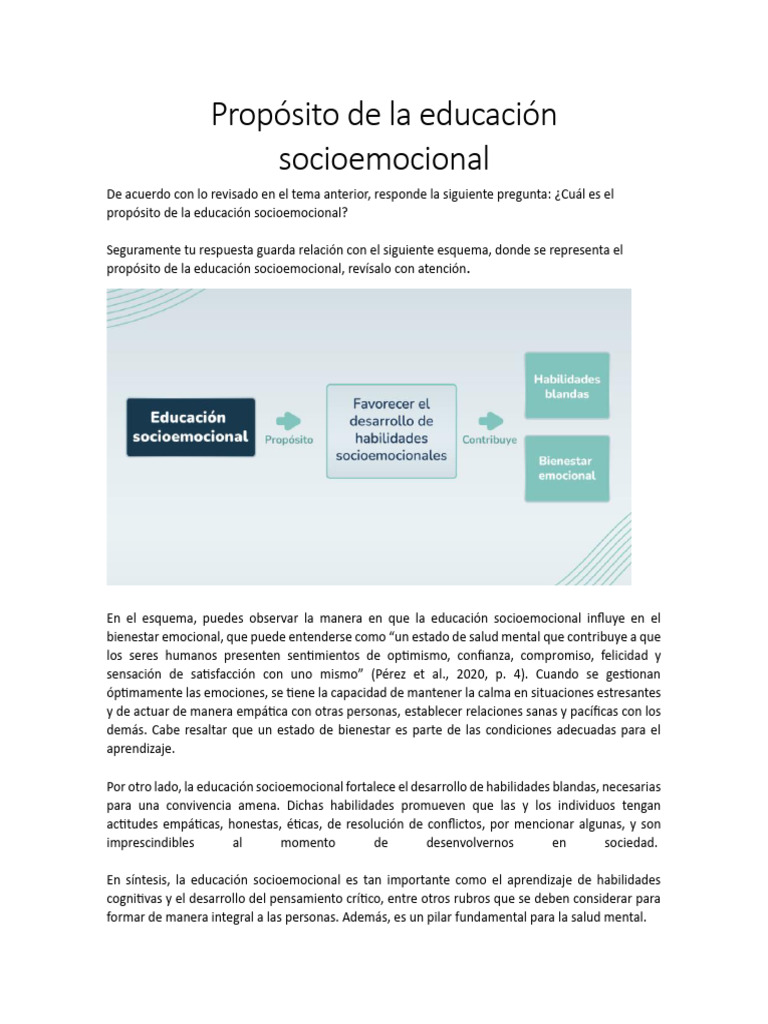 Importancia de la educación socioemocional | PDF