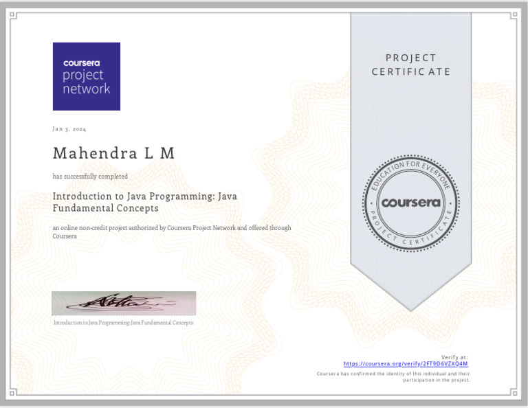 Java Programming Course Completion | PDF