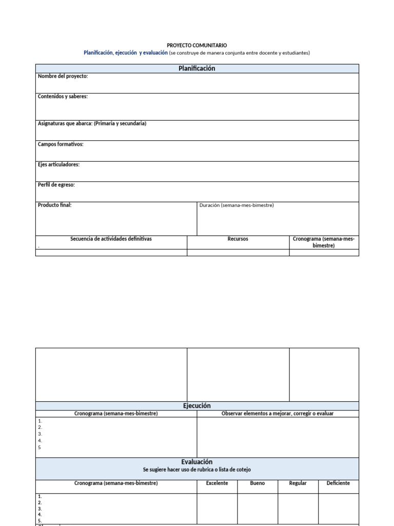 Planificación de Proyectos Comunitarios | PDF