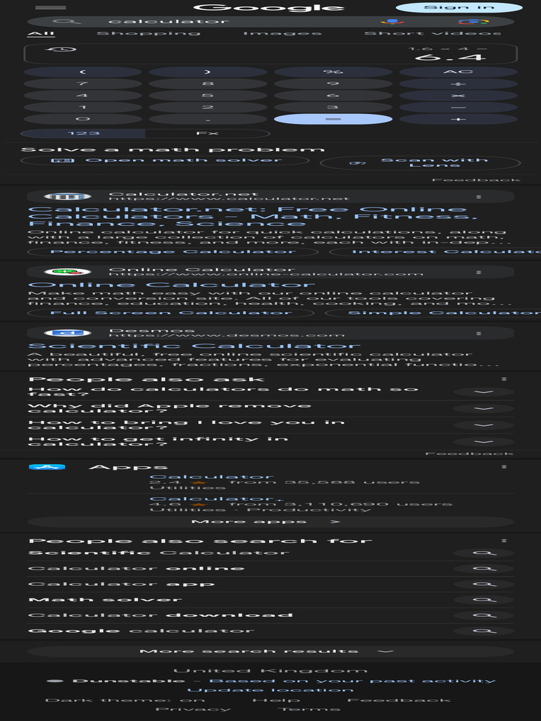 Google Search Calculator Options | PDF | Mathematics