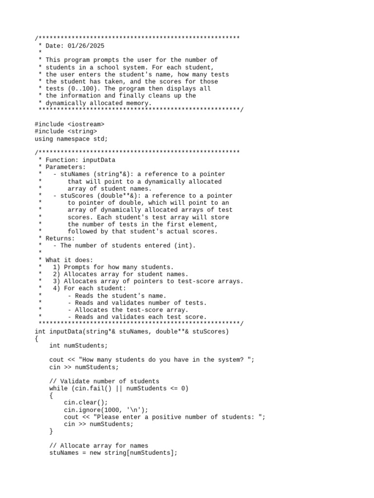 Student Test Score Management System | PDF | Pointer (Computer ...
