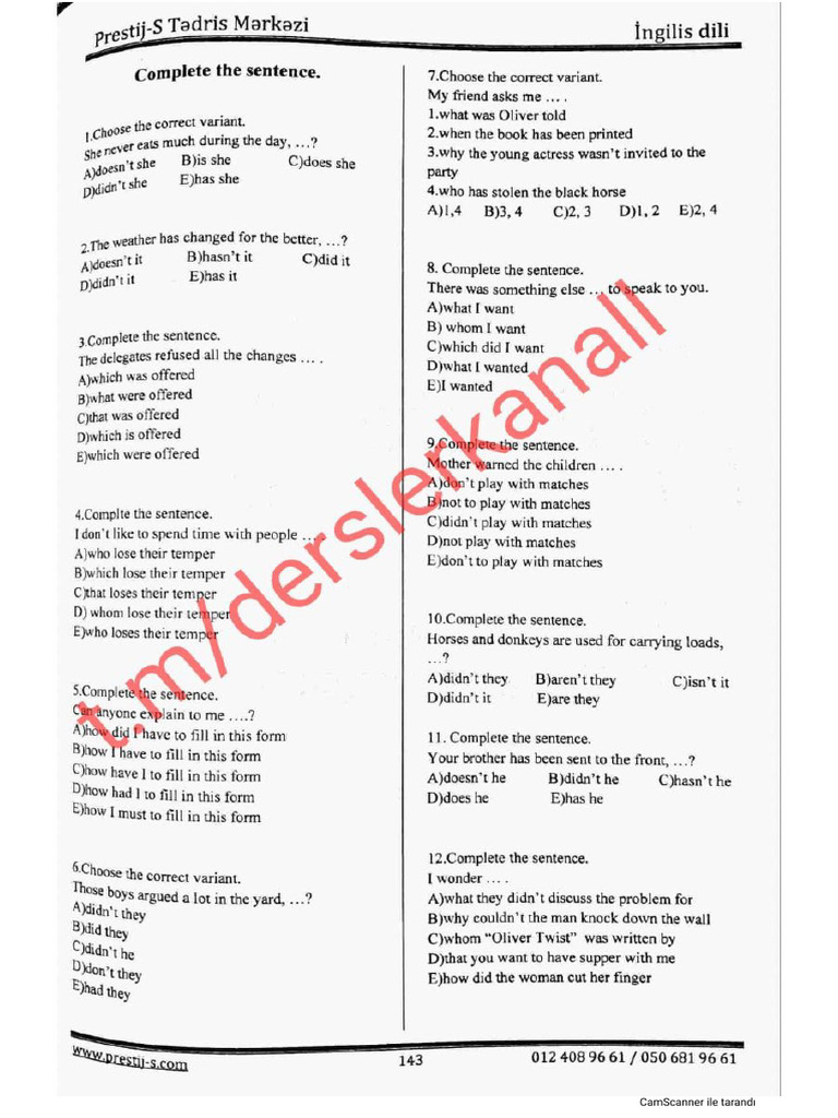 Complete Sentences | PDF