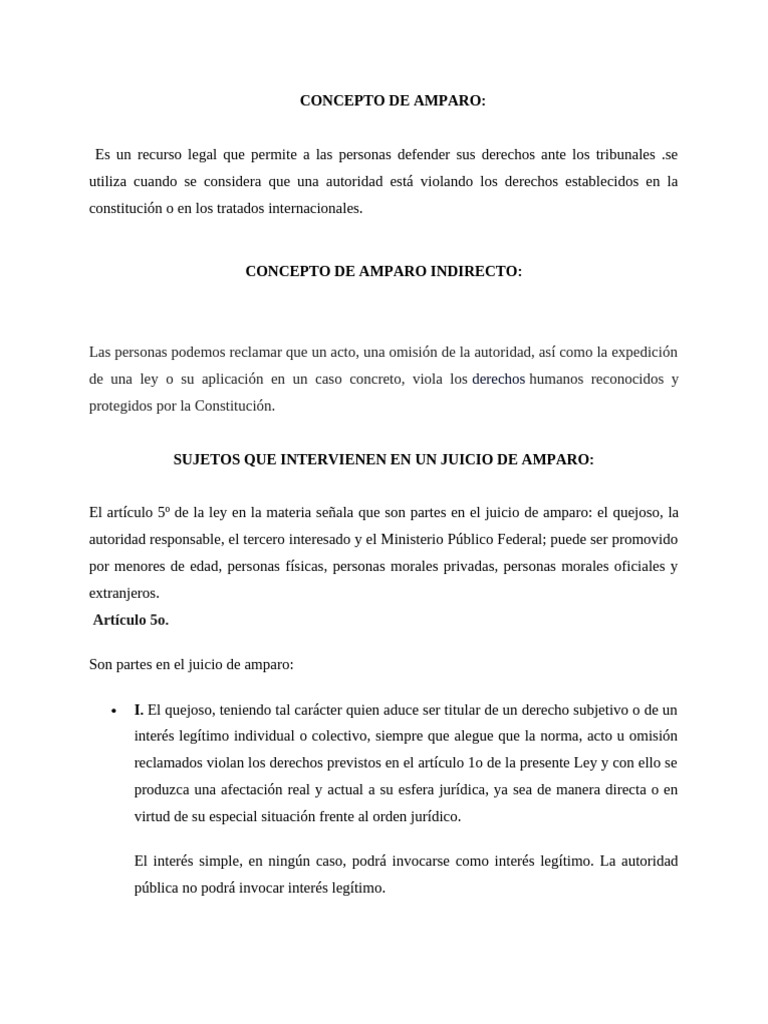Guía Breve del Juicio de Amparo | PDF | Caso de ley | Derecho ...