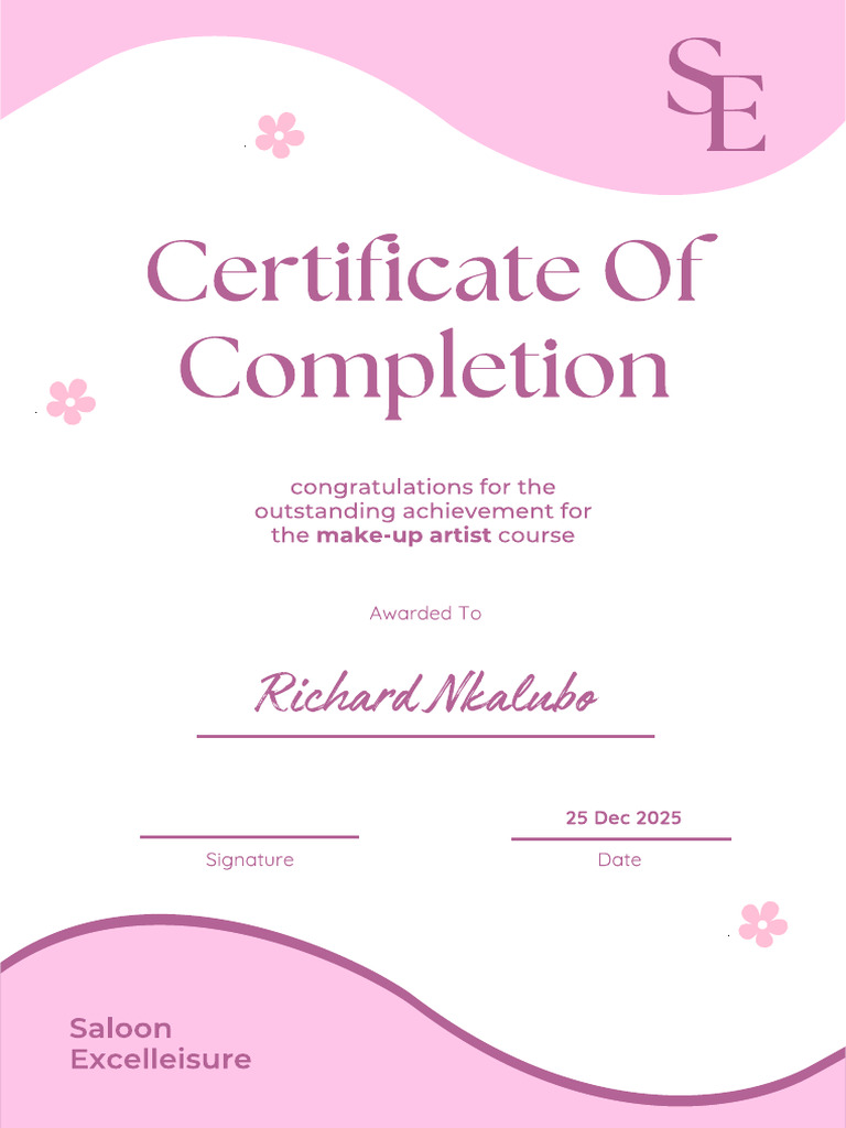 Certificate of Completion (Document (A4) ) | PDF