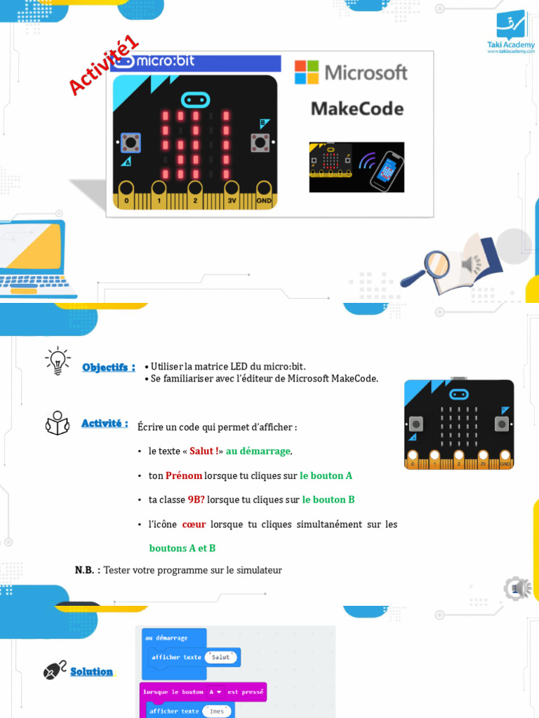 Programmation micro:bit avec MakeCode | PDF