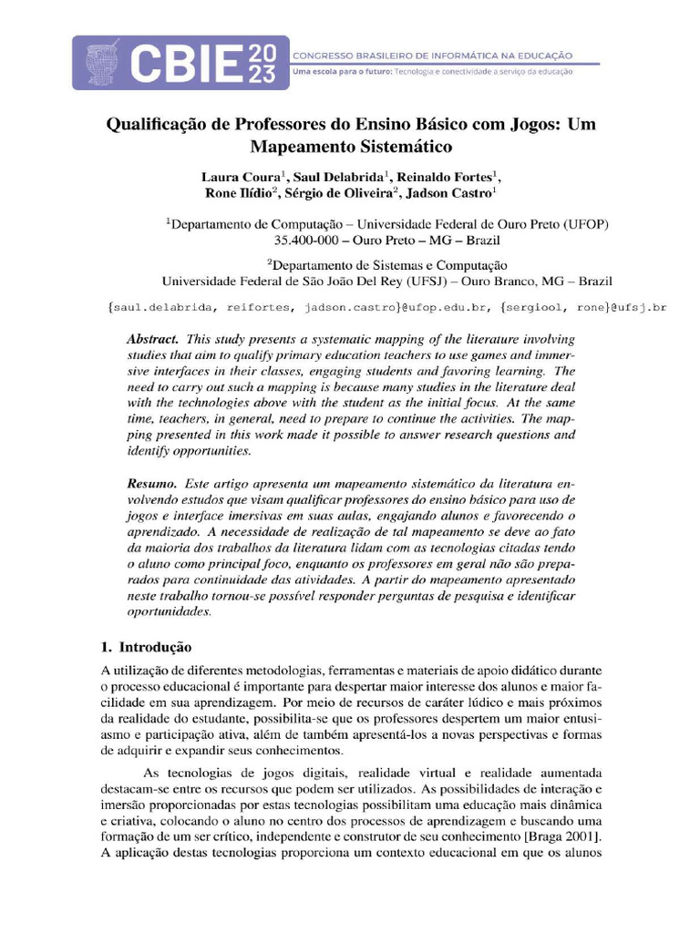 CBIE 2023 Qualificação de Professores | PDF