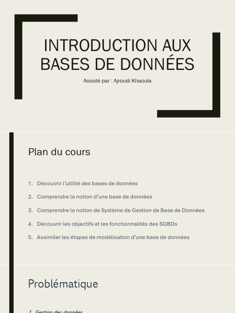 Introduction aux Bases de Données | PDF | Bases de données | Informatique