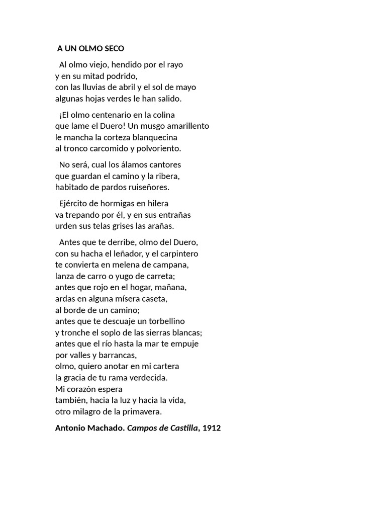 A un olmo seco: esperanza y pena | PDF