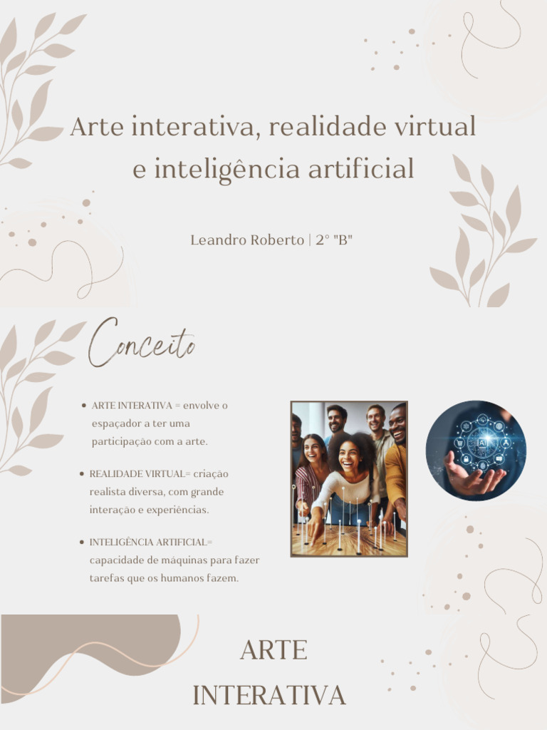 Arte Interativa: IA e Realidade Virtual | PDF | Inteligência artificial ...