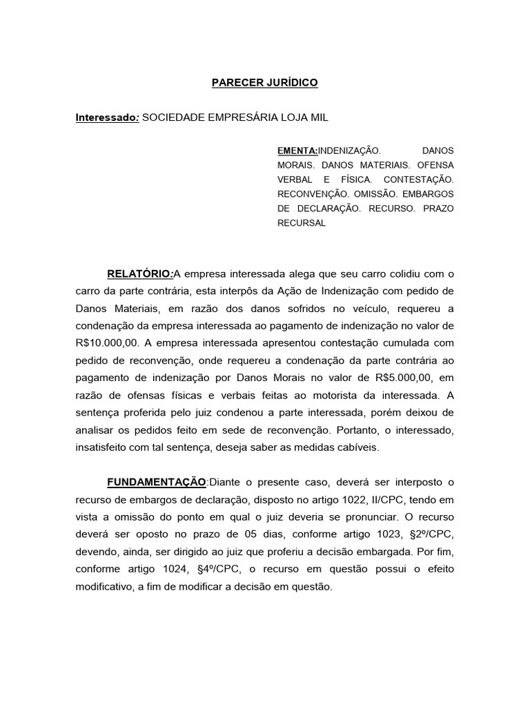 Parecer Jurídico 1 | PDF