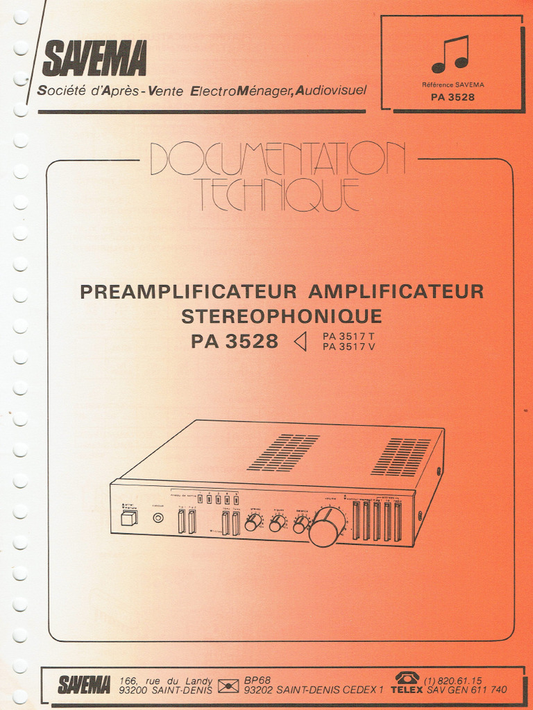 Préampli ampli stéréo Thomson Model No. PA 3517 T parfait état de