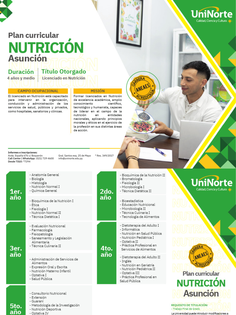 Licenciatura en Nutrición: Plan de Estudios | PDF | Dietético