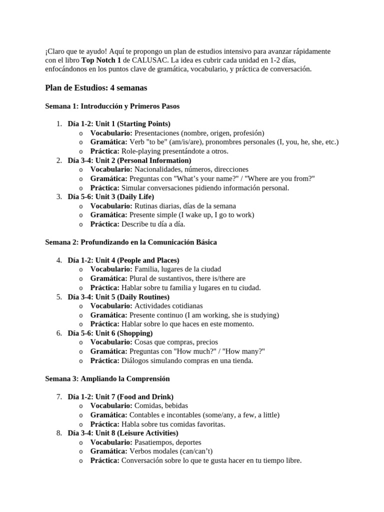 Plan de Estudios de Ingles | PDF | Lingüística