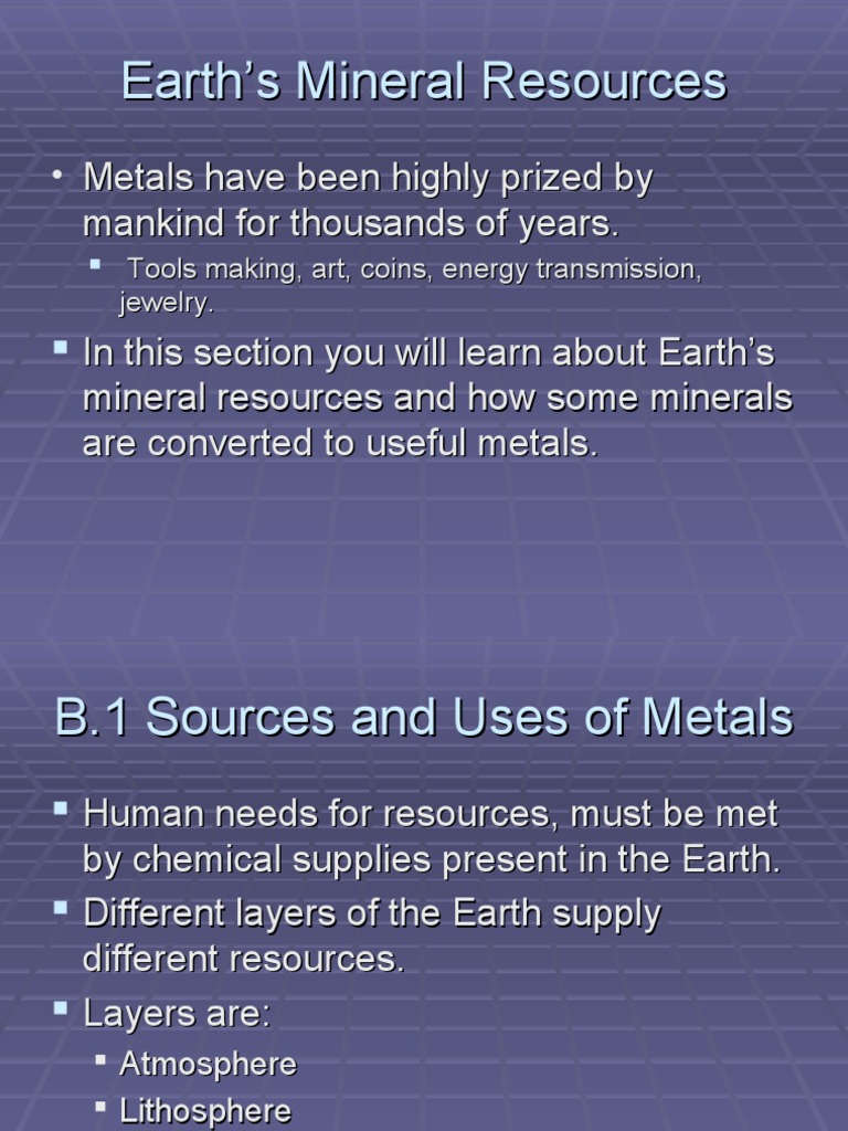 Unit 2B.1 | PDF | Metals | Mining