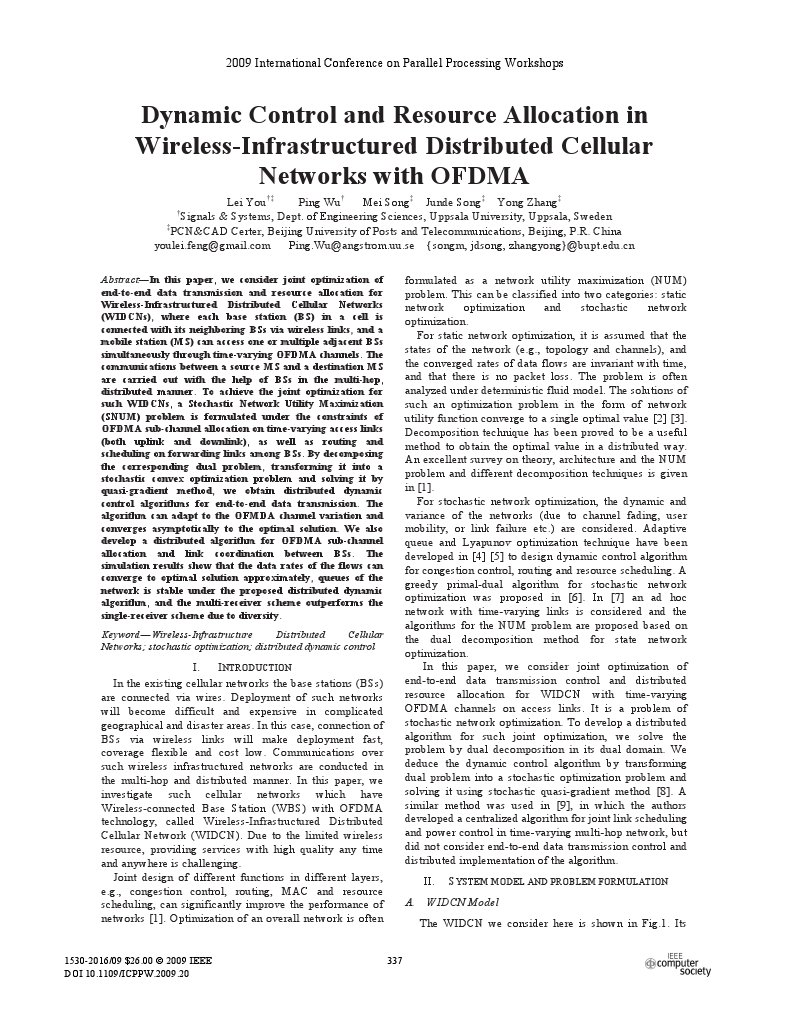 Dynamic Control and Resource Allocation in Wireless-Infrastructured ...