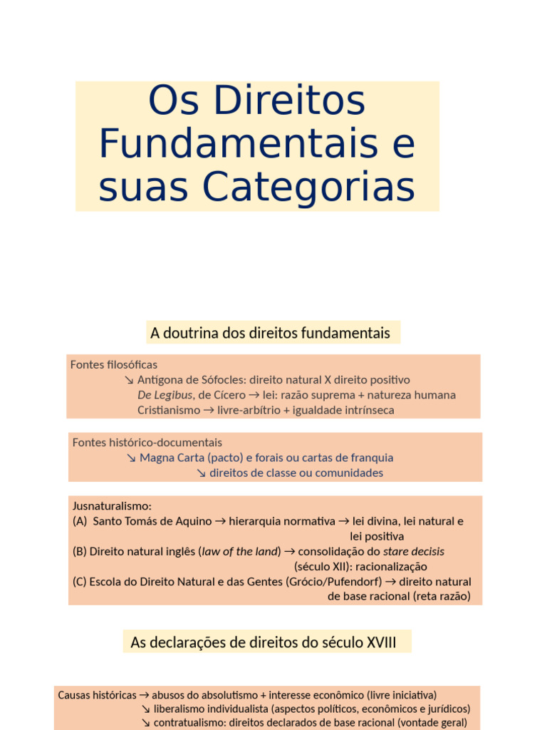 Aula 6 - Os Direitos Fundamentais e Suas Categorias | PDF | Lei Natural ...