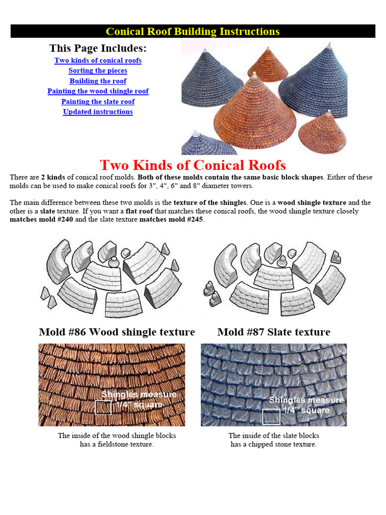 Conical Roof Building Guide | PDF | Roof | Slate