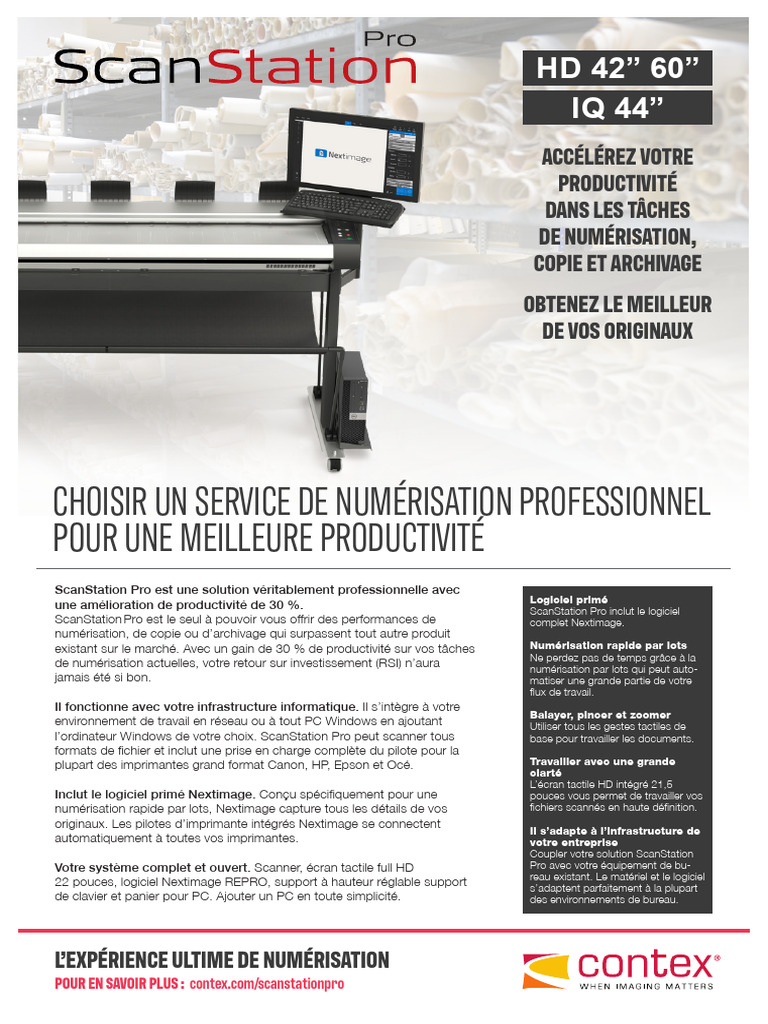 Contex Datasheet ScanStation-PRO V2.8 FR | PDF | Modèle de couleur en ...