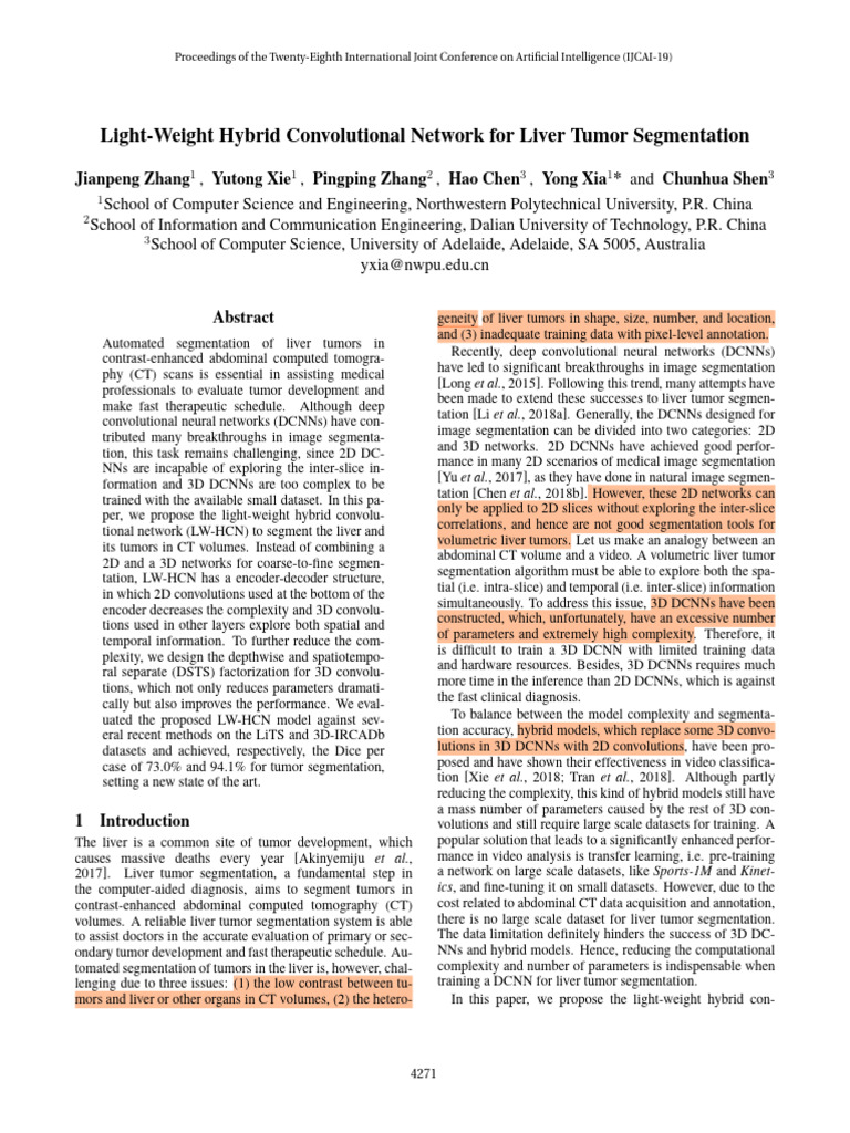 Lightweight Hybrid Network for Liver Tumor Segmentation | PDF | Image ...