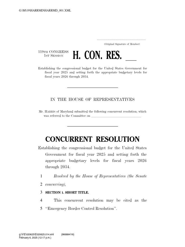 2025 Congressional Budget Resolution | PDF | United States Federal ...