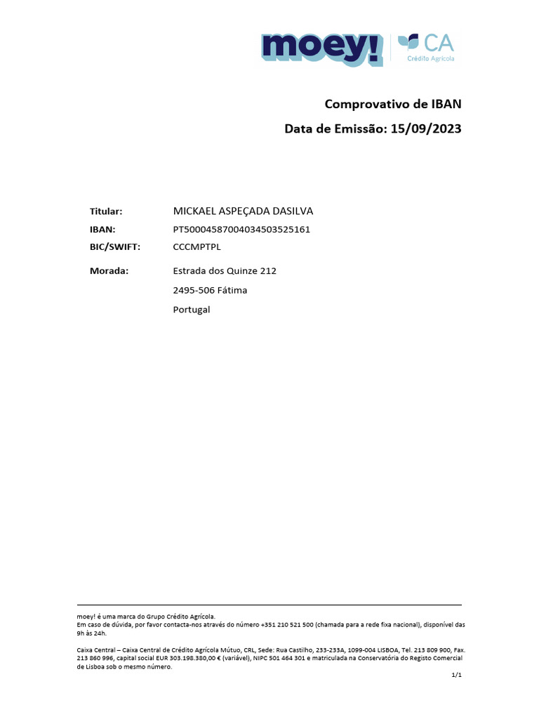Proof of Iban | PDF