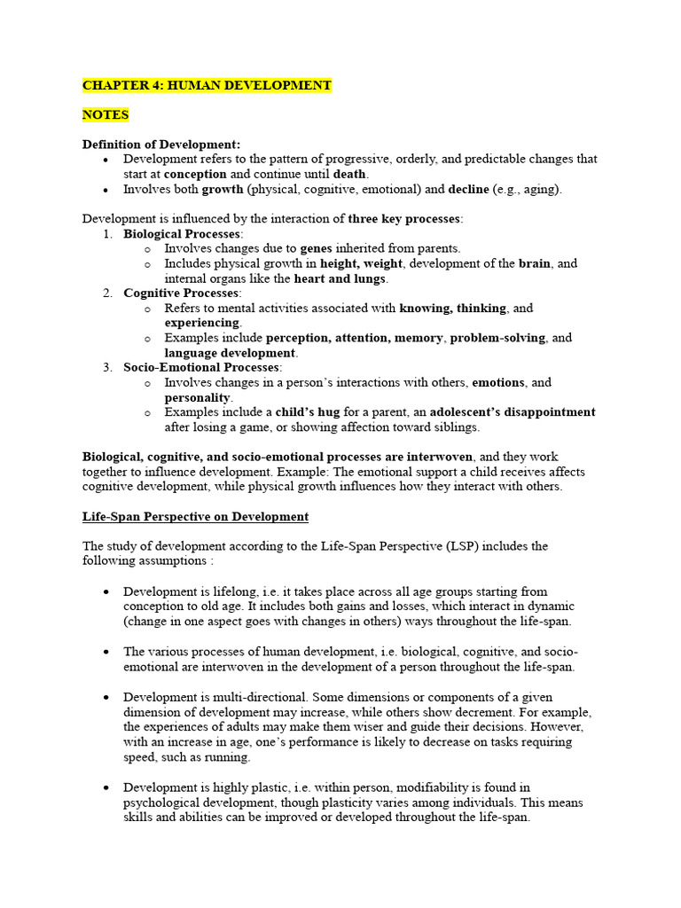 Chapter 4 Human Development Pdf Adolescence Prenatal Development