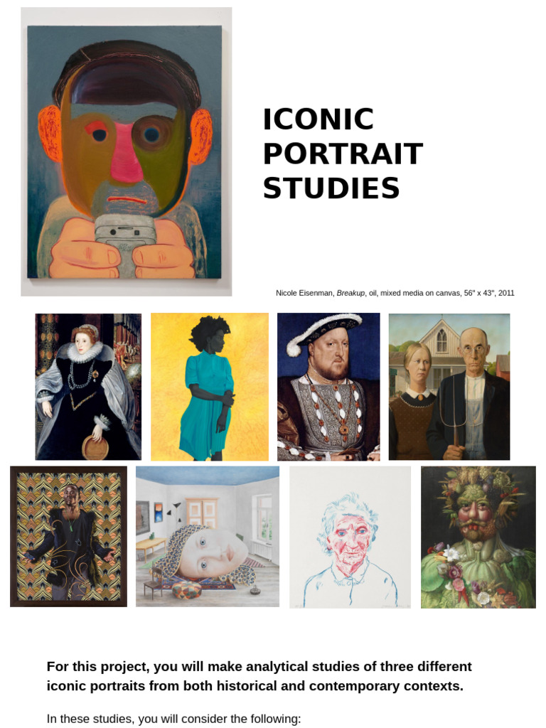 Iconic Portraits: Analytical Studies Guide | PDF | Drawing | Paintings