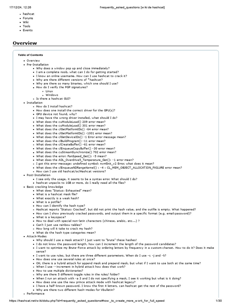 Frequently - Asked - Questions (Wiki de Hashcat) | PDF | Graphics ...
