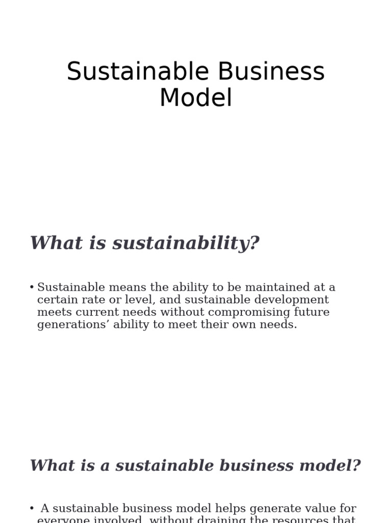 Sustainable Business Model | PDF | Sustainable Business | Sustainability