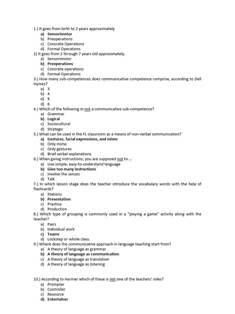 MODELO EXAMEN | PDF | Learning | Human Communication