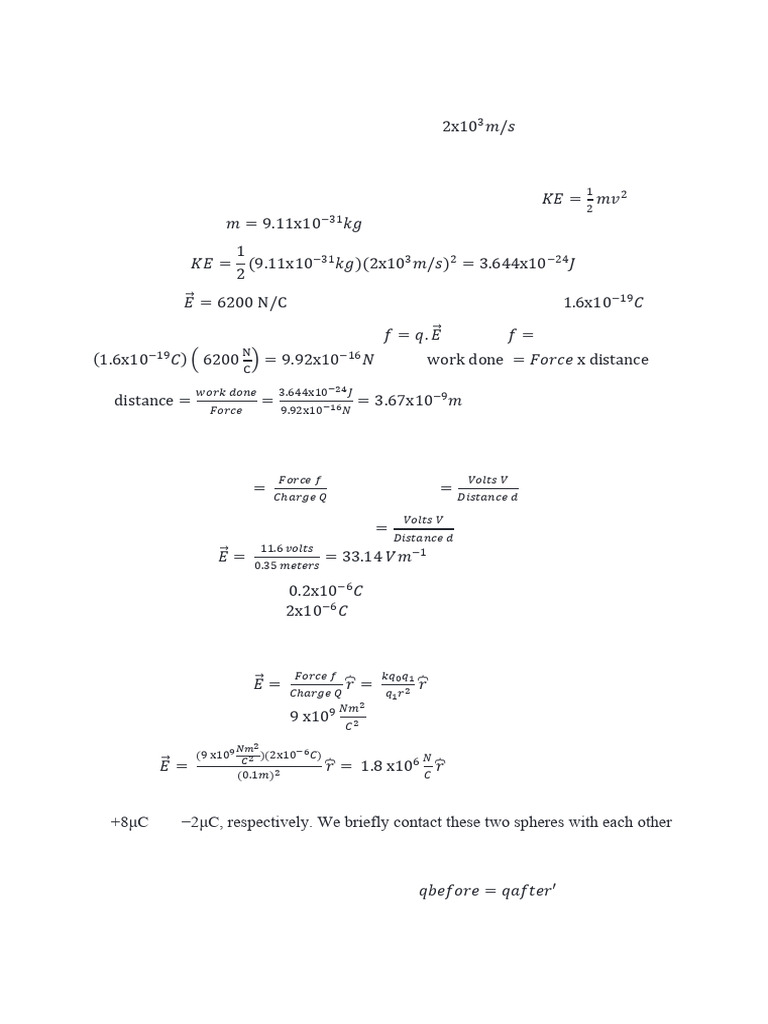 Solved Problems on Electric Fields | PDF | Electric Field | Electricity