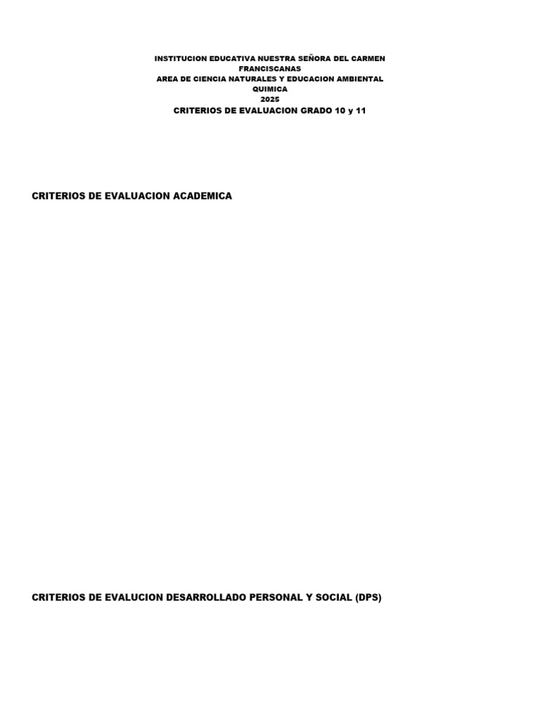 Criterios de Evaluacion | PDF | Maestros | Evaluación