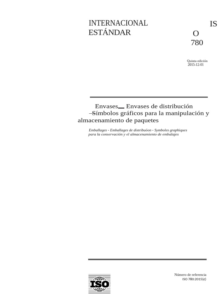 ISO-780-of-2015 Es | PDF | Organización internacional para la ...