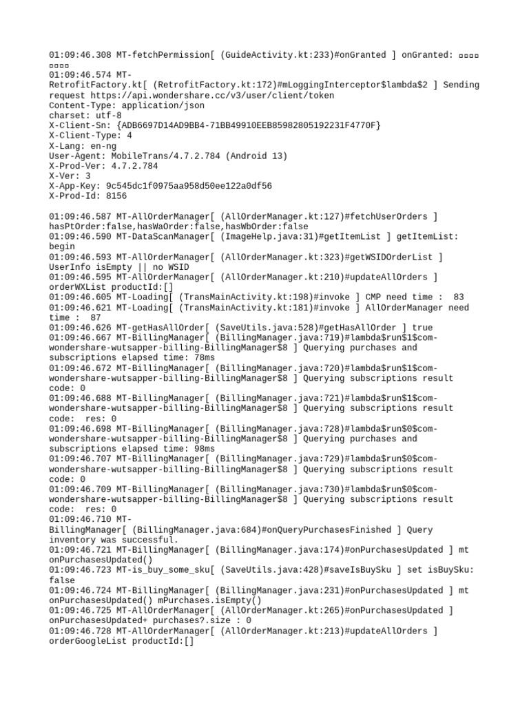MobileTrans App Log Analysis | PDF | Software | Computing