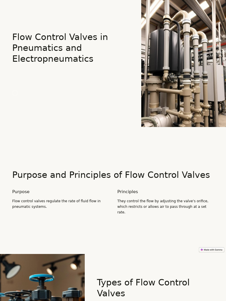 Flow Control Valves in Pneumatics and Electropneumatics | PDF