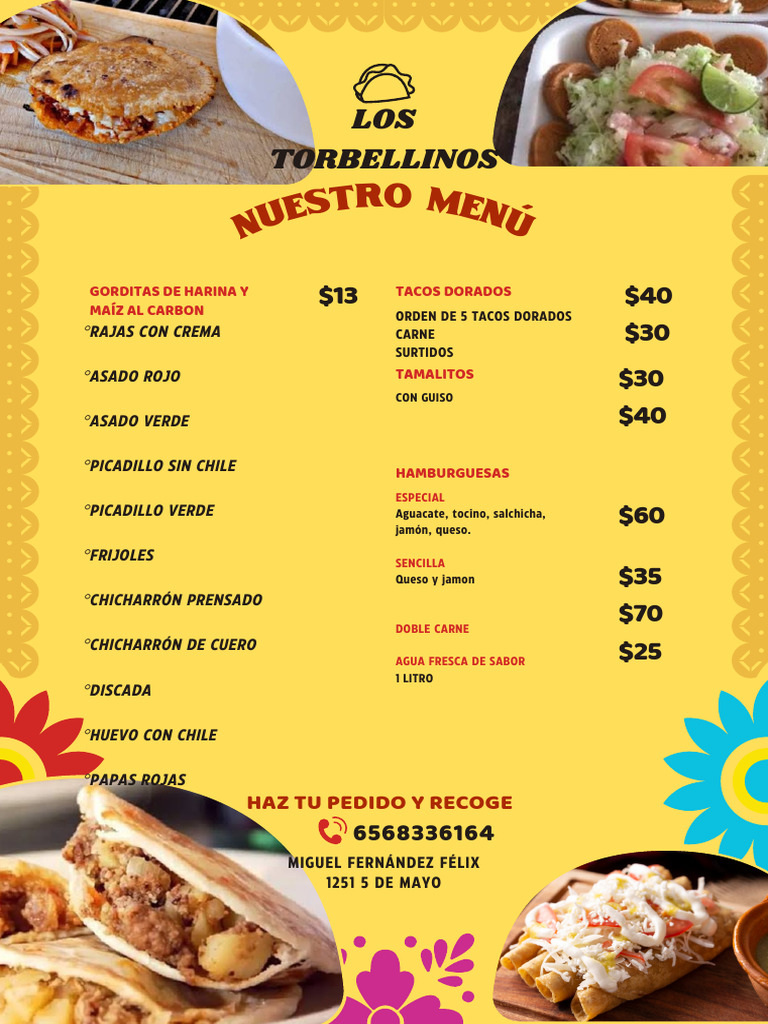 Menú de Comida Mexicana Tradicional Amarillo - 20250208 - 171402 - 0000 ...