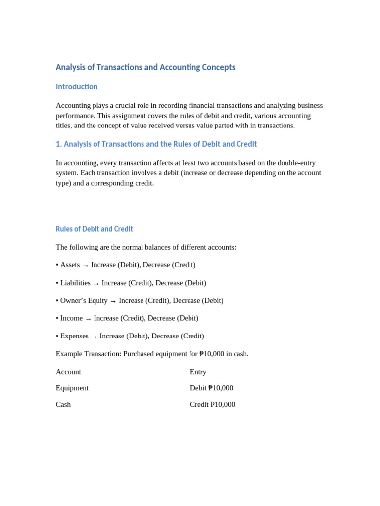 Understanding Accounting Transactions | PDF | Debits And Credits | Expense