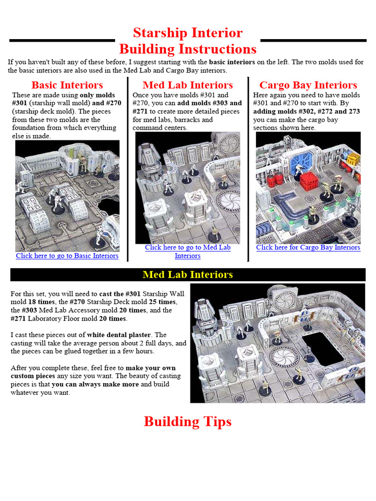 Starship Interior Building Guide | PDF | Tile | Casting