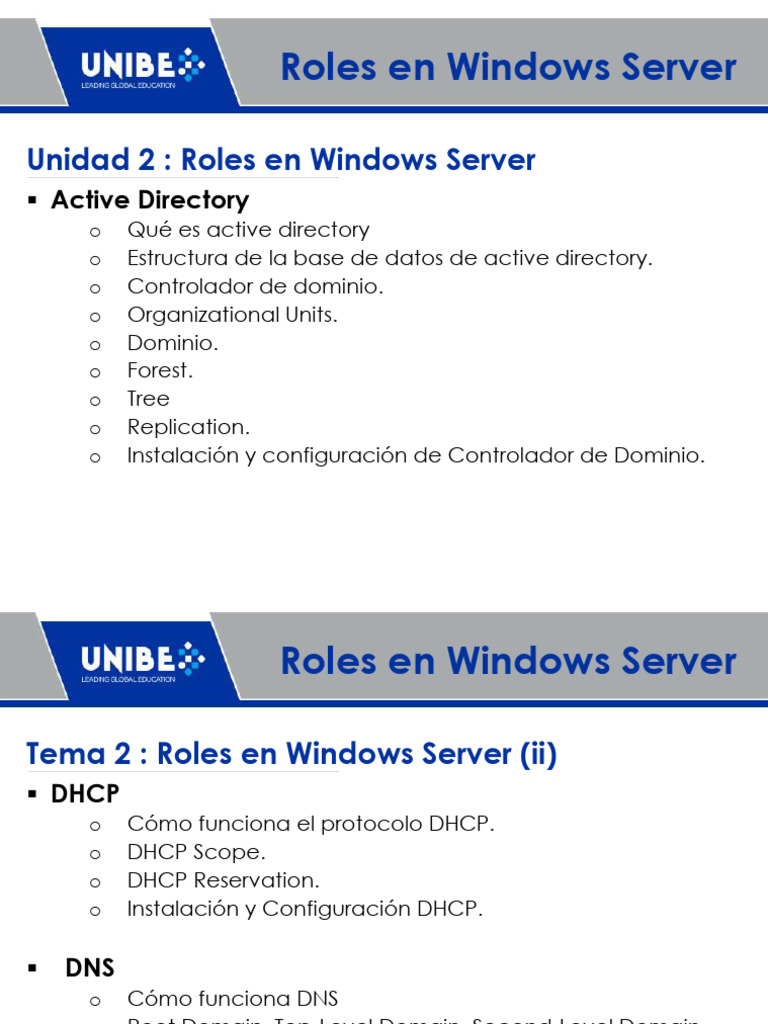 Guía Completa de Active Directory y Roles en Windows Server | PDF ...