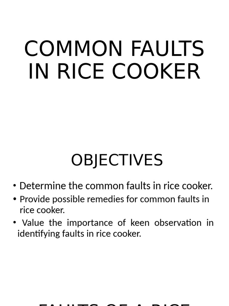 Common Rice Cooker Faults and Remedies | PDF