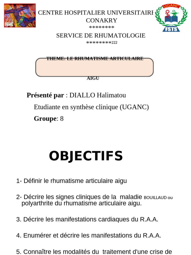 Rhumatisme Articulaire Aigu : Diagnostic et Traitement | PDF | Maladies ...