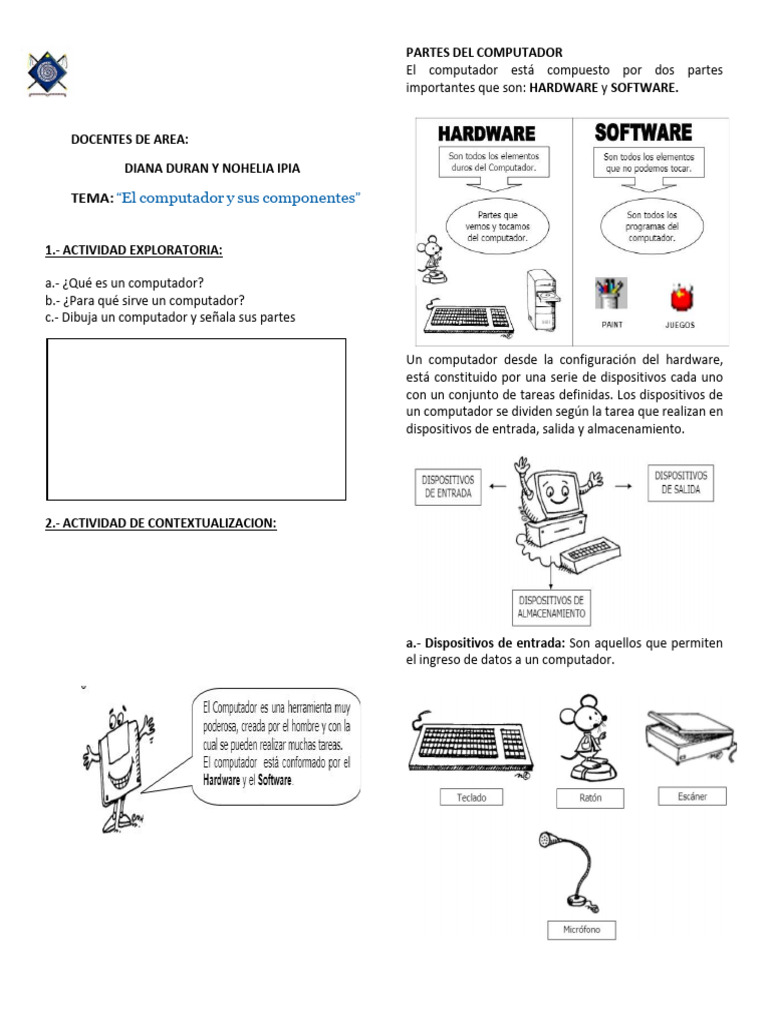 Partes y Funciones del Computador | PDF | Hardware de la computadora ...