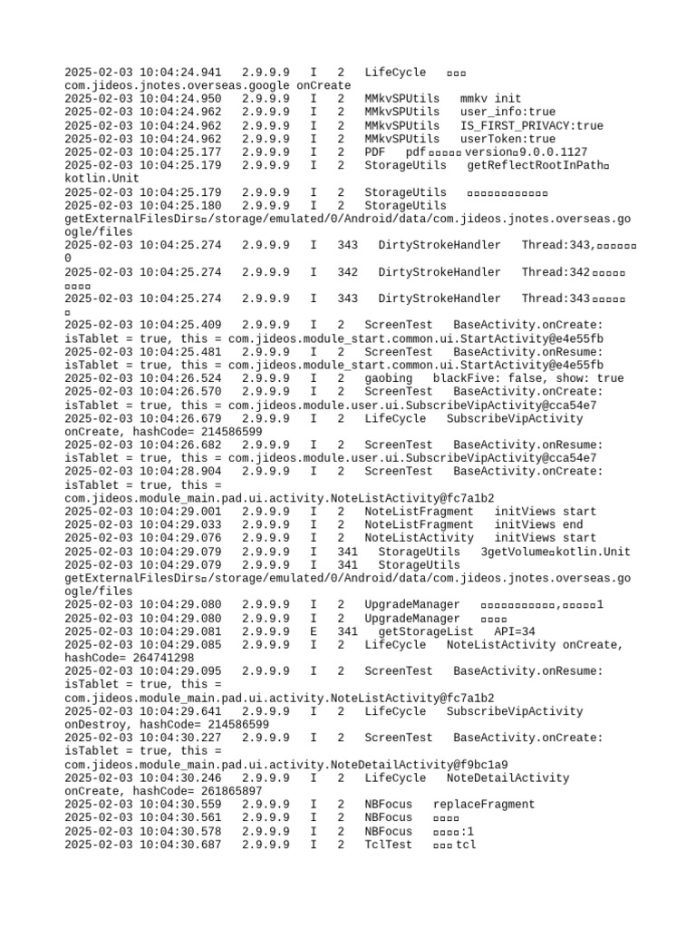 Android App Lifecycle Logs Analysis | PDF | Java (Programming Language ...