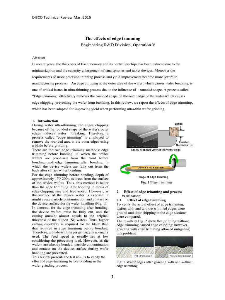 Edge Trimming for Ultra-Thin Wafers | PDF | Wafer (Electronics ...