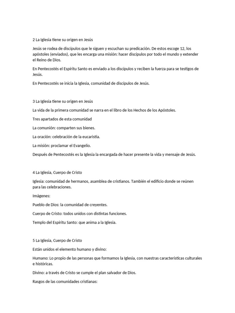 Origen y Misión de la Iglesia Cristiana | PDF | Iglesia Católica ...