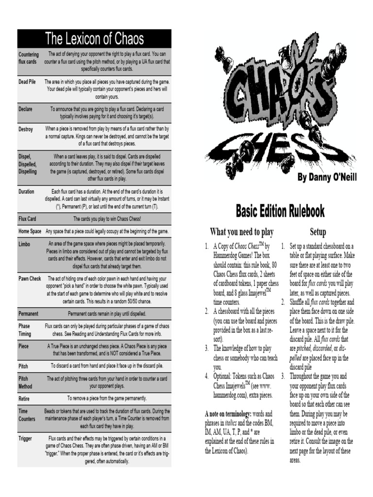 Chaos Chess Flux Card Rules Guide | PDF | Chess | Traditional Games