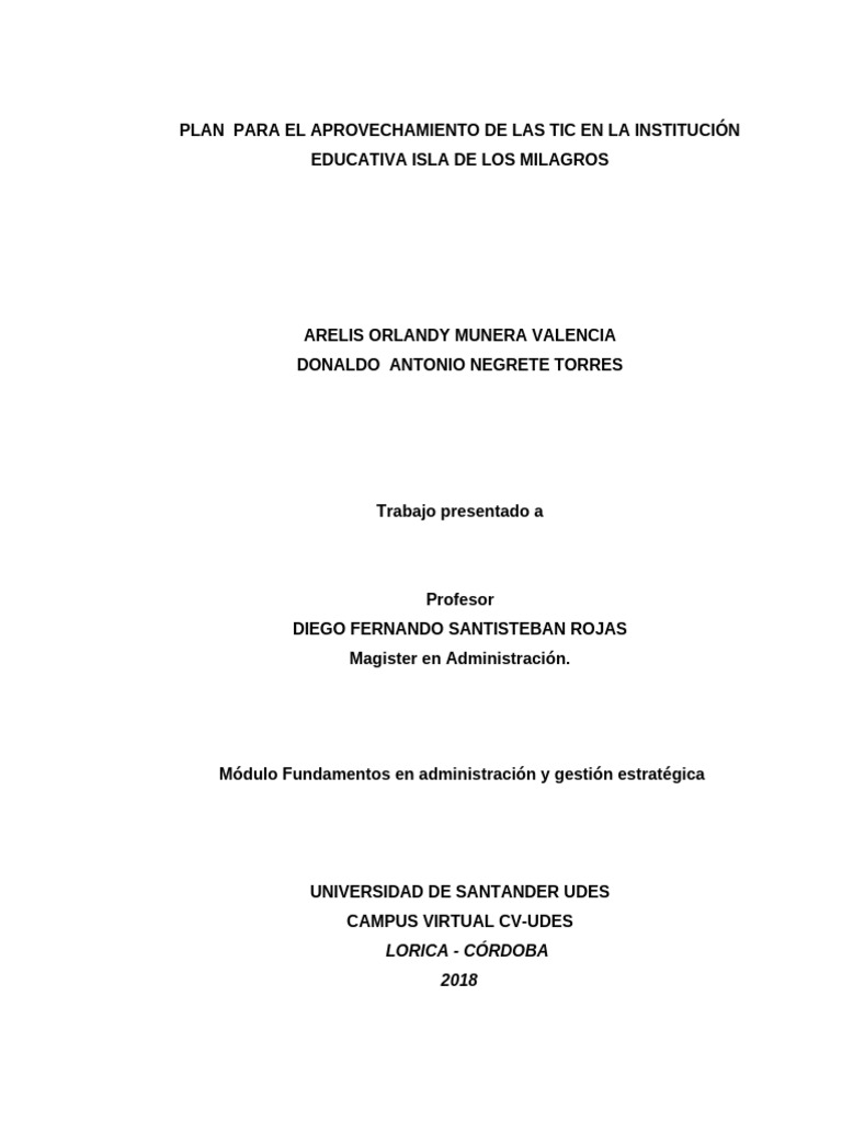 Plan TIC para la Educación en Isla Milagros | PDF | Enseñando ...
