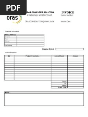 Blank Invoice Ms Word 2003