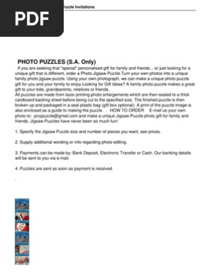 Printed Photo Puzzles