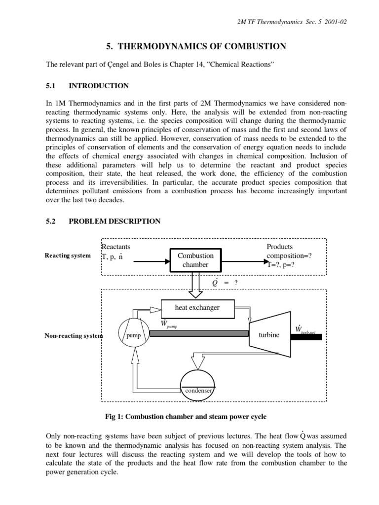 05 - 1 Thermodynamics of Combustion | PDF | Combustion | Enthalpy